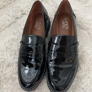 Franco Sarto Men's Glossy Black Loafers